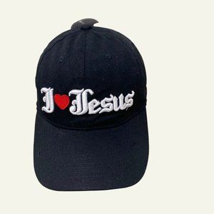 I love Jesus Hat for Women, Black Denim Bling Hat
